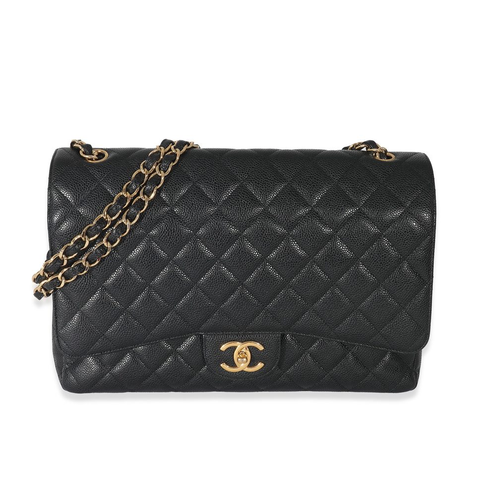 Chanel Black Caviar Maxi Double Flap Bag